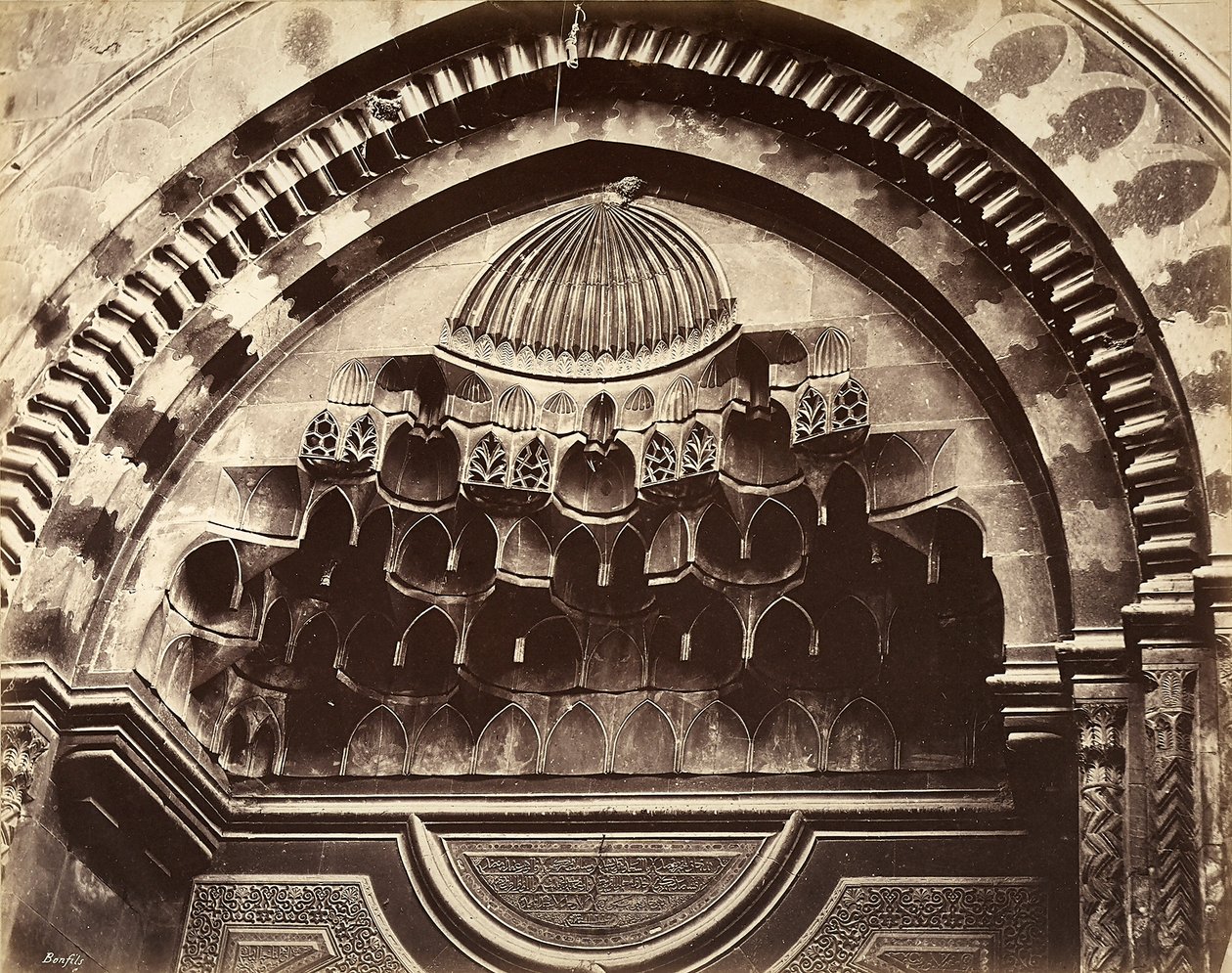 Relief av en nisch, Egypten av Félix Bonfils