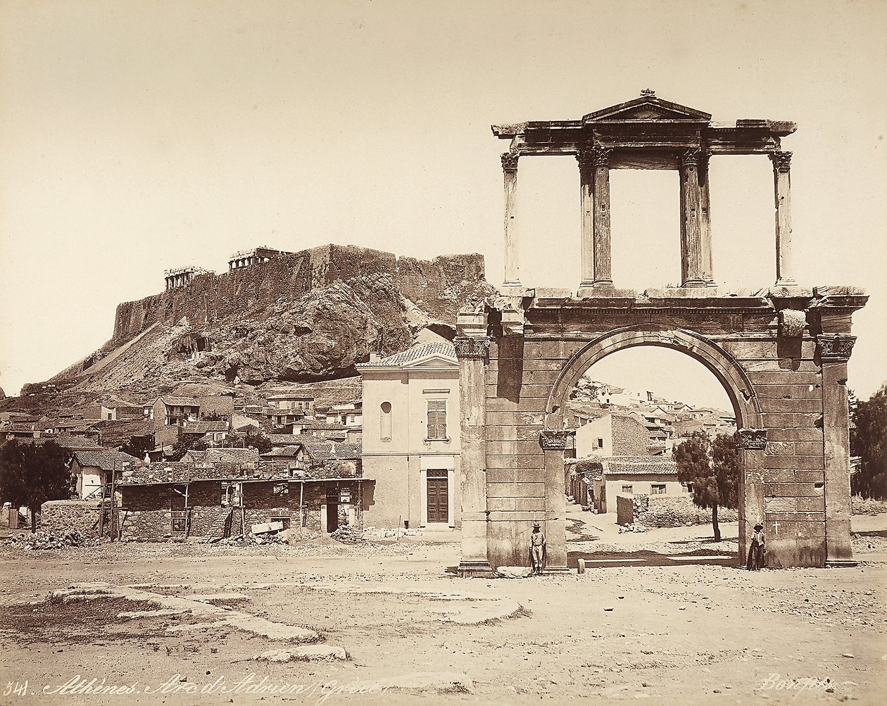 Hadrianus båge på Akropolis i Aten av Félix Bonfils
