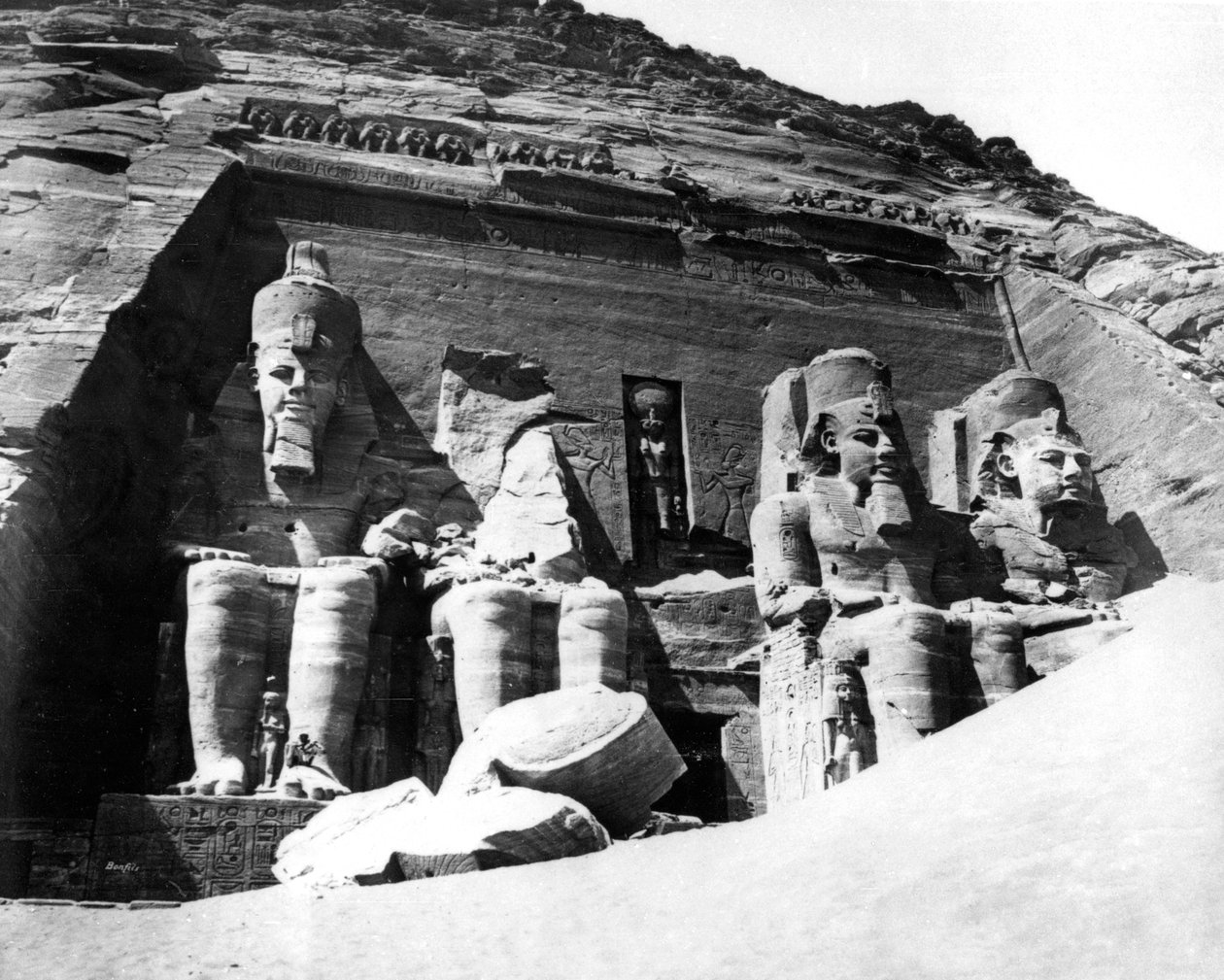 Abu Simbels tempel, Nubia, Egypten, 1878 av Félix Bonfils
