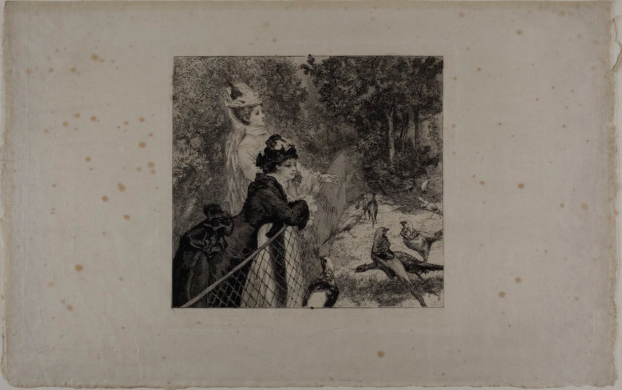 På Zoologiska trädgården, andra tallriken av Félix Henri Bracquemond