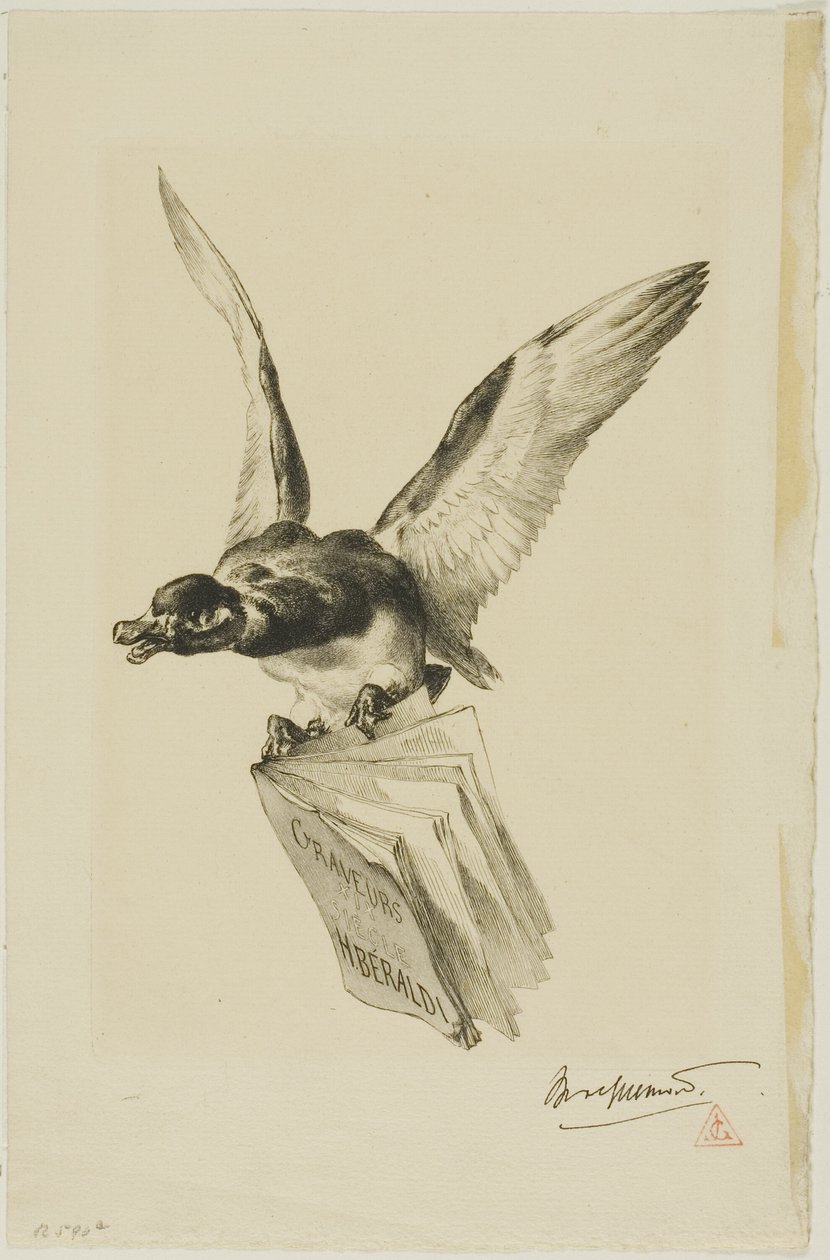 Frontispiece för gravörer från 1800-talet av Félix Henri Bracquemond