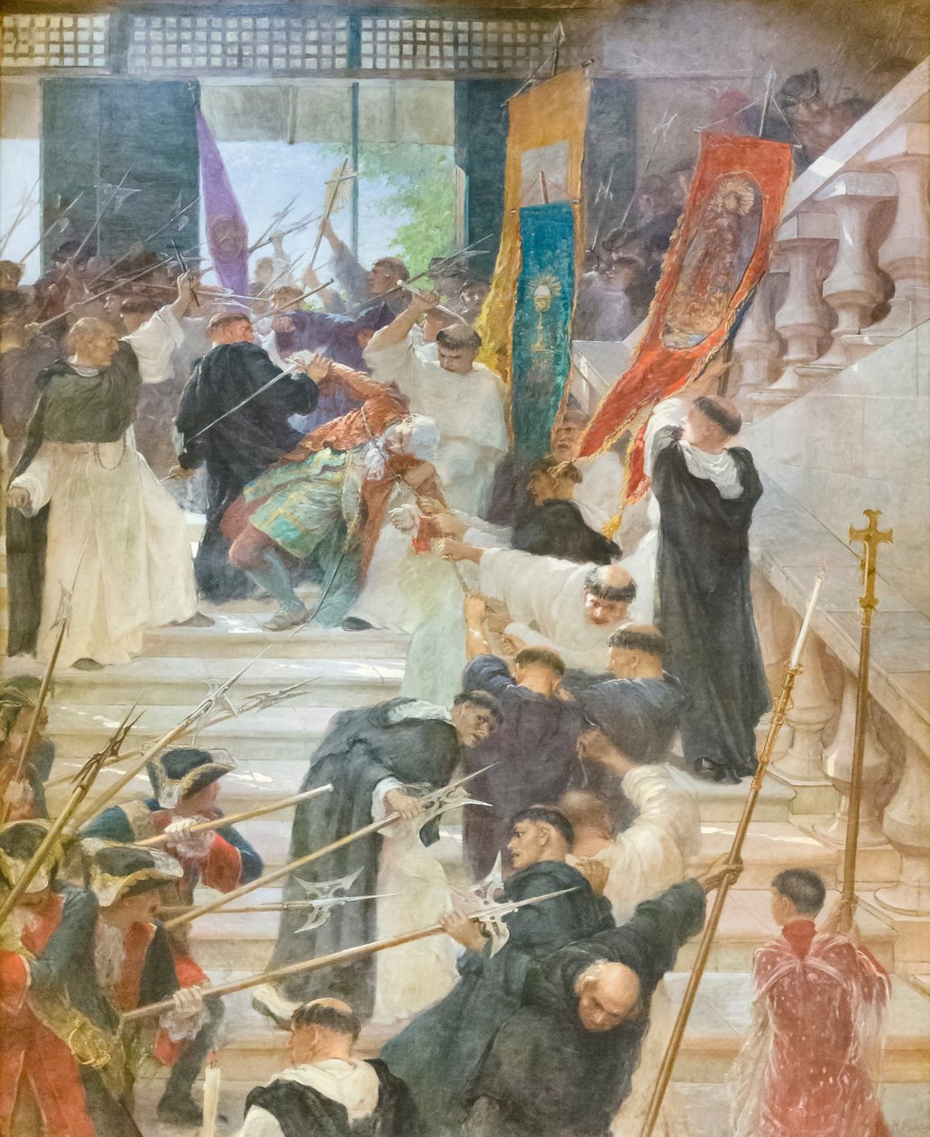 Mordet på guvernör Bustamante av Félix Resurreccion Hidalgo y Padilla