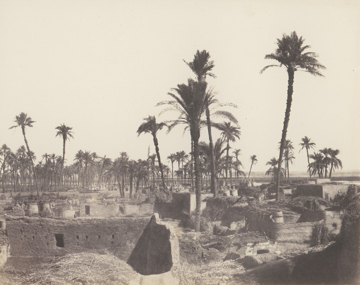 Abaziz, Interiör av en arabisk by, 1851-52, tryckt 1853-54. av Félix Teynard