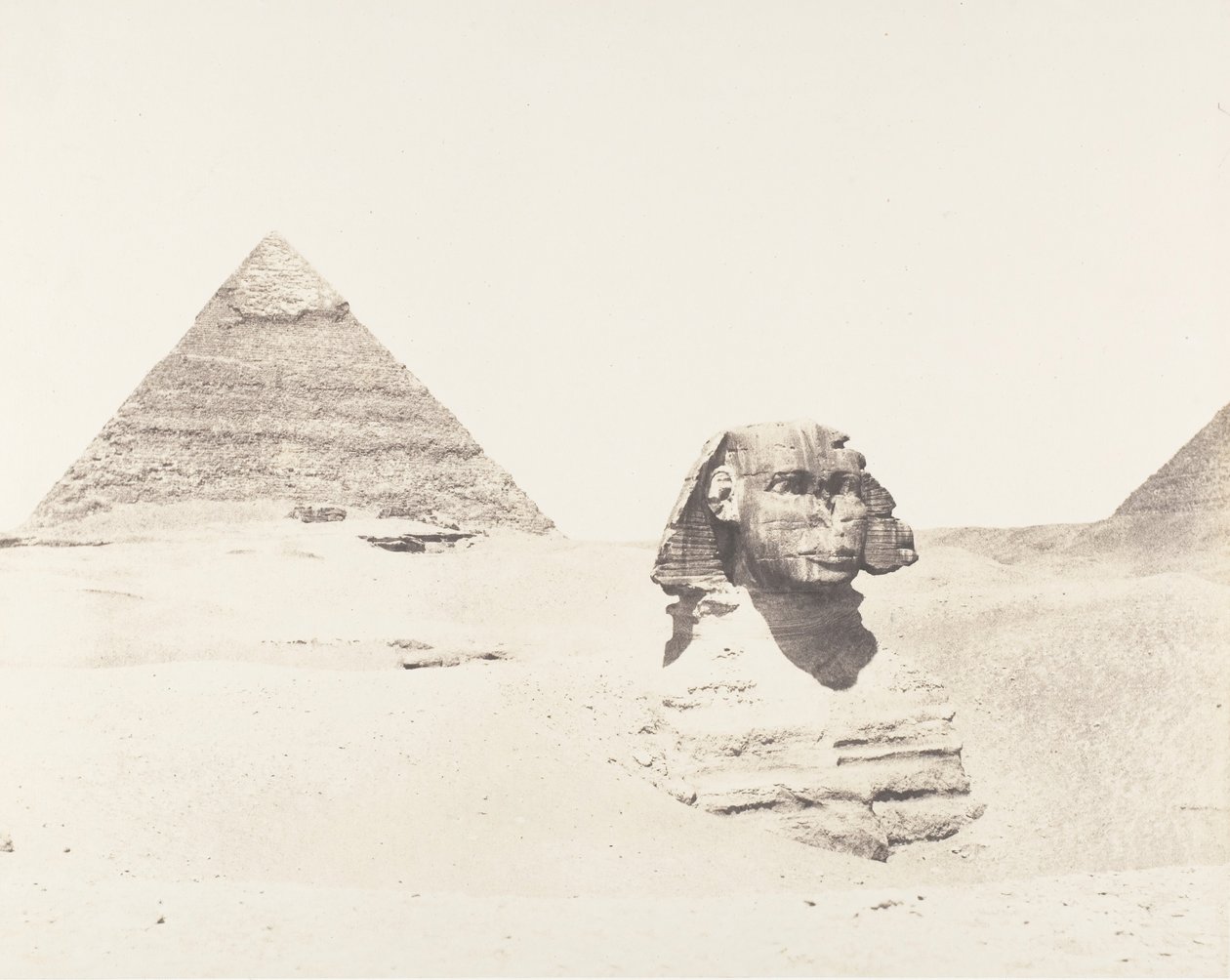 Djizeh Necropolis of Memphis, Sphinx and Pyramids, 1851-52, tryckt 1853-54. av Félix Teynard
