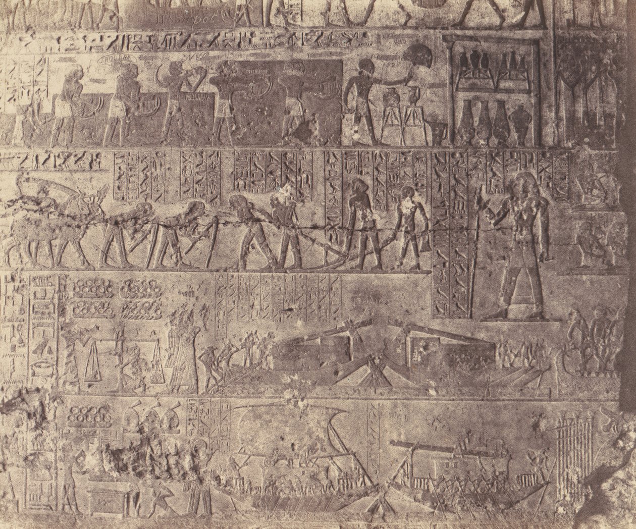 El-Kab éléthya, Hypogeisk arkitektur - Phapés grav - Sculptu..., 1851-52, tryckt 1853-54. av Félix Teynard