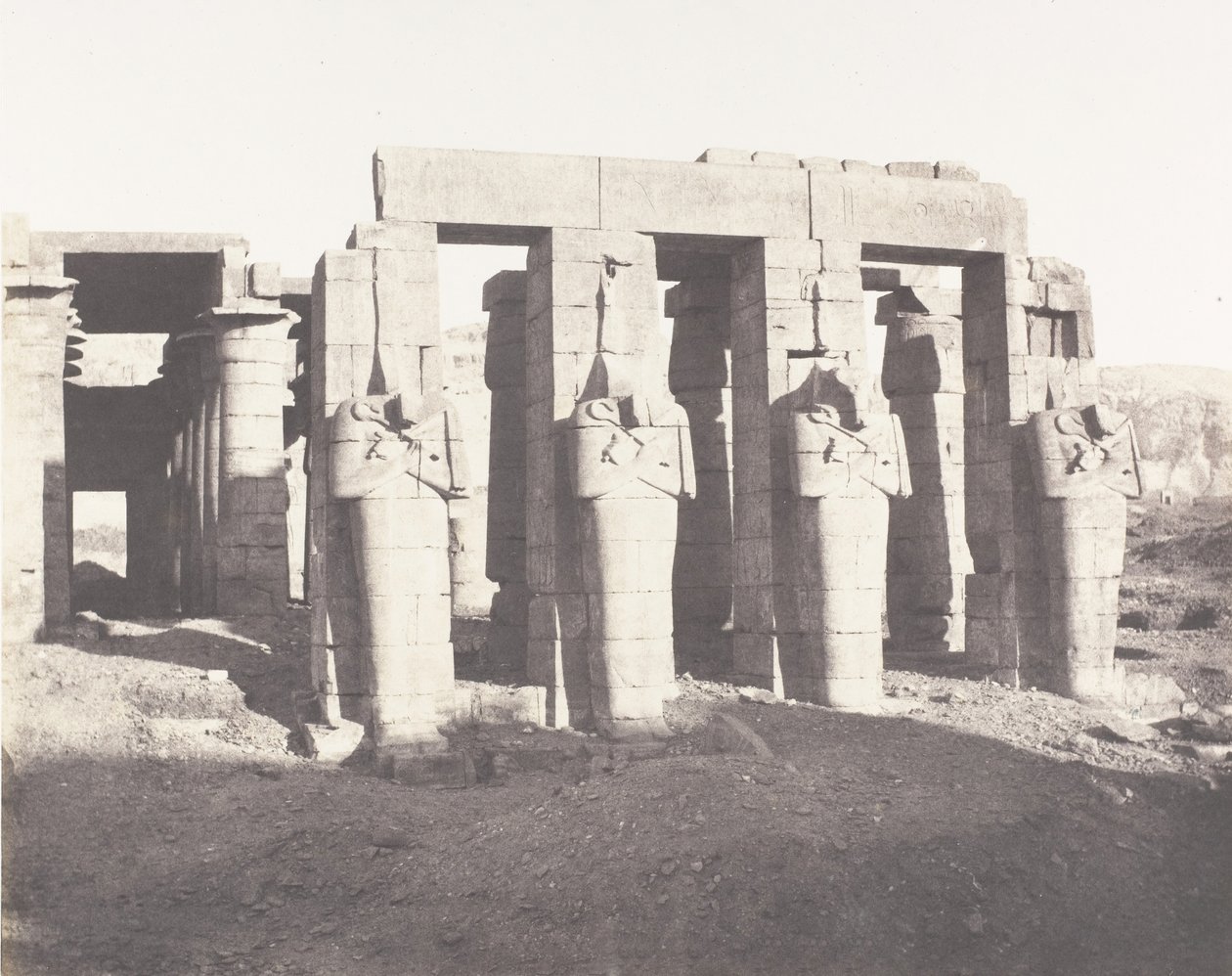 Gournah Thebe, Palais Dit le Memnonium, 1851-52, tryckt 1853-54. av Félix Teynard