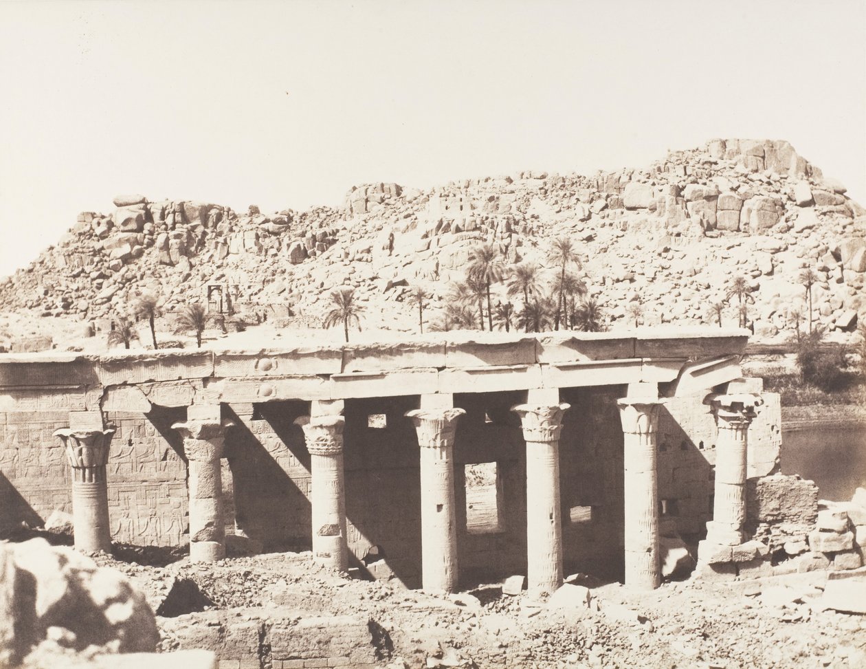 Ön Fileh Philæ, västra Colonnade - Ruiner sett från punkt L, 1851-52, tryckt 1853-54. av Félix Teynard