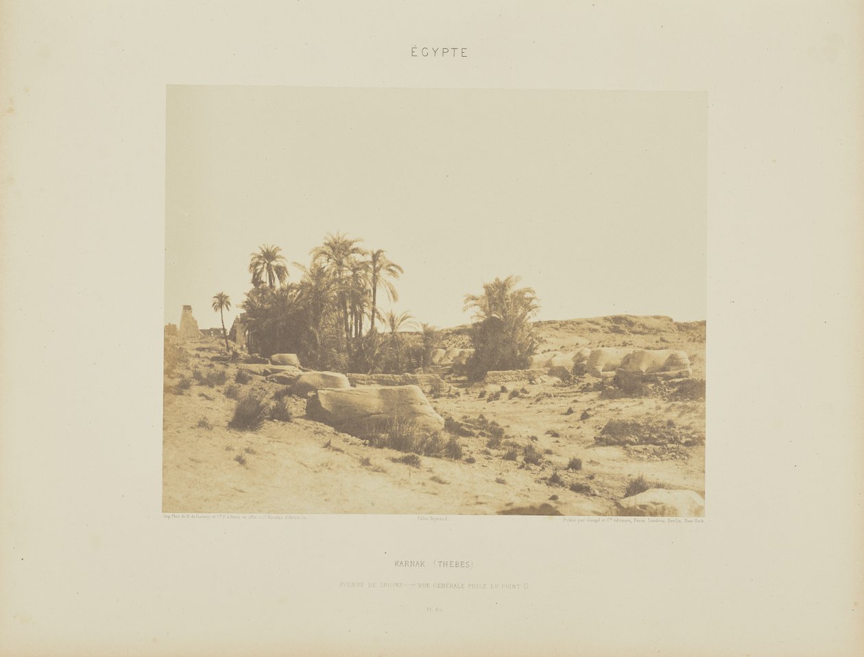 Karnak (Thebe). Sfinxernas aveny - Allmän vy från punkt G av Félix Teynard
