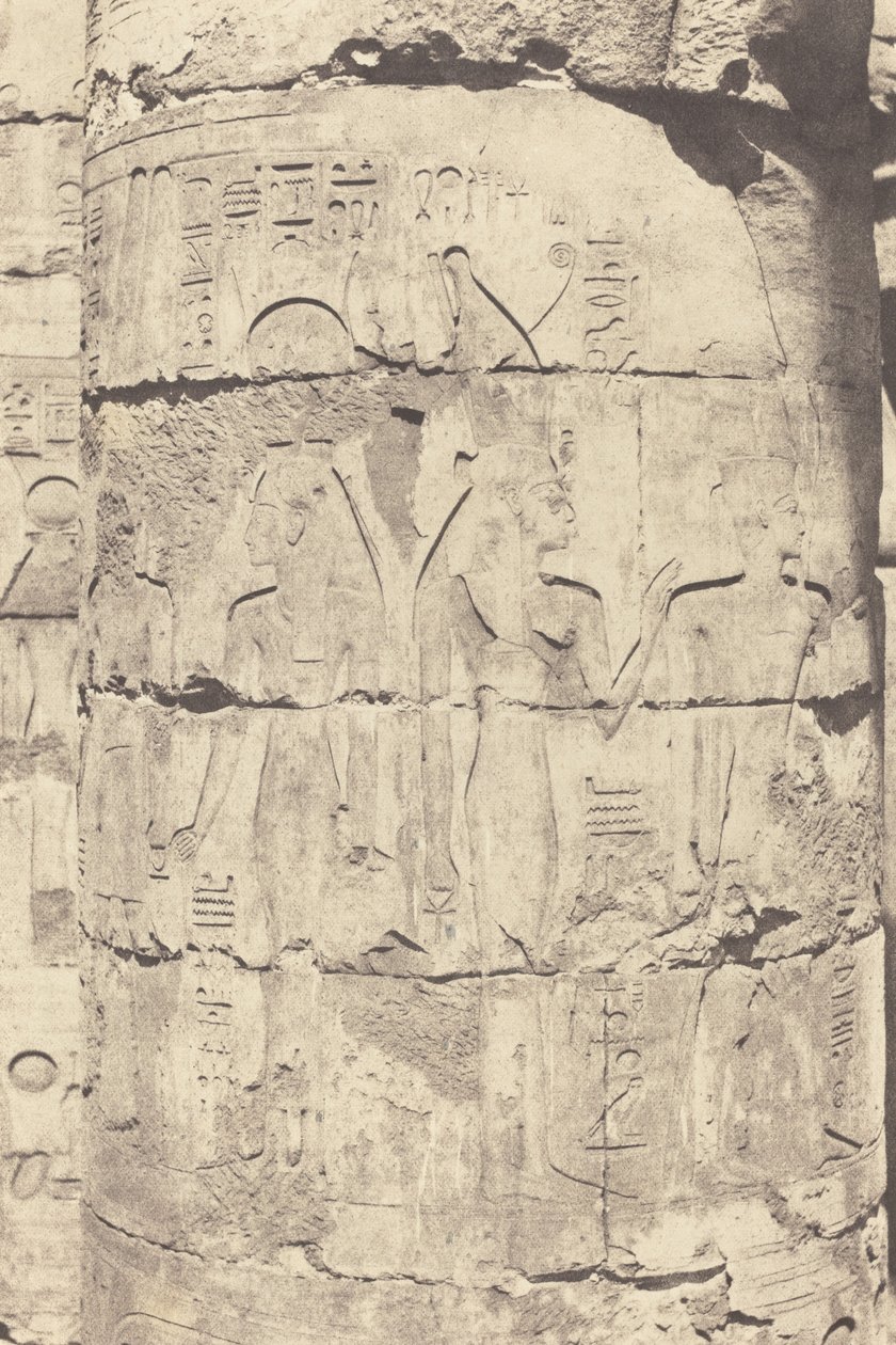 Karnak (Thebe), Palace--Hypostyle Hall--Central Colonnade--Decoration of a Fut av Félix Teynard