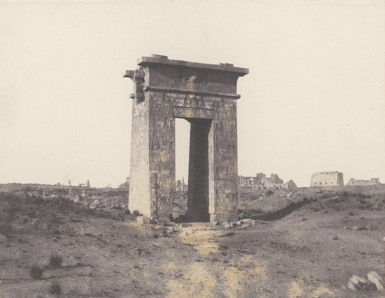 Karnak Thebe, Great North Gate sett från punkt X, 1851-52, tryckt 1853-54. av Félix Teynard