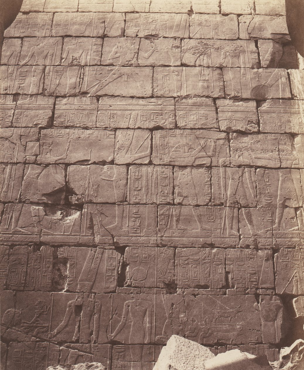 Karnak Thebe, Palace - Hypostyle Hall - Decoration of the Int..., 1851-52, tryckt 1853-54. av Félix Teynard