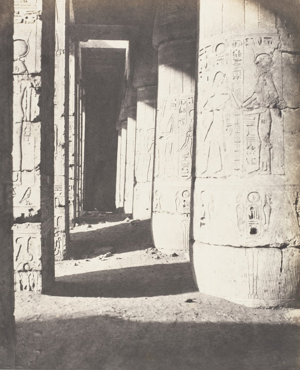 Medinet-Abou Thebe, Later Constructions - Second Court - Ga..., 1851-52, tryckt 1853-54. av Félix Teynard