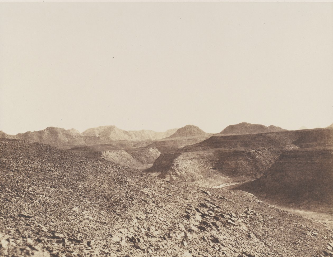 Nubia, Ibrims omgivningar, Arabian Chain - View of a Ravine, 1851-52. av Félix Teynard