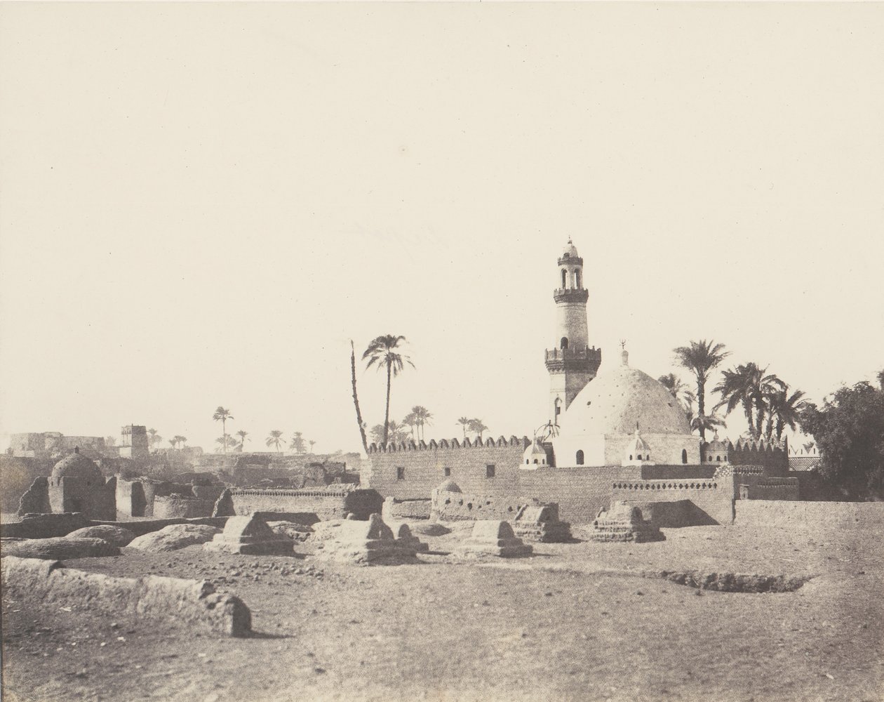 Souâdj, muslimsk kyrkogård och Mouràd-Beys grav, 1851-52, tryckt 1853-54. av Félix Teynard