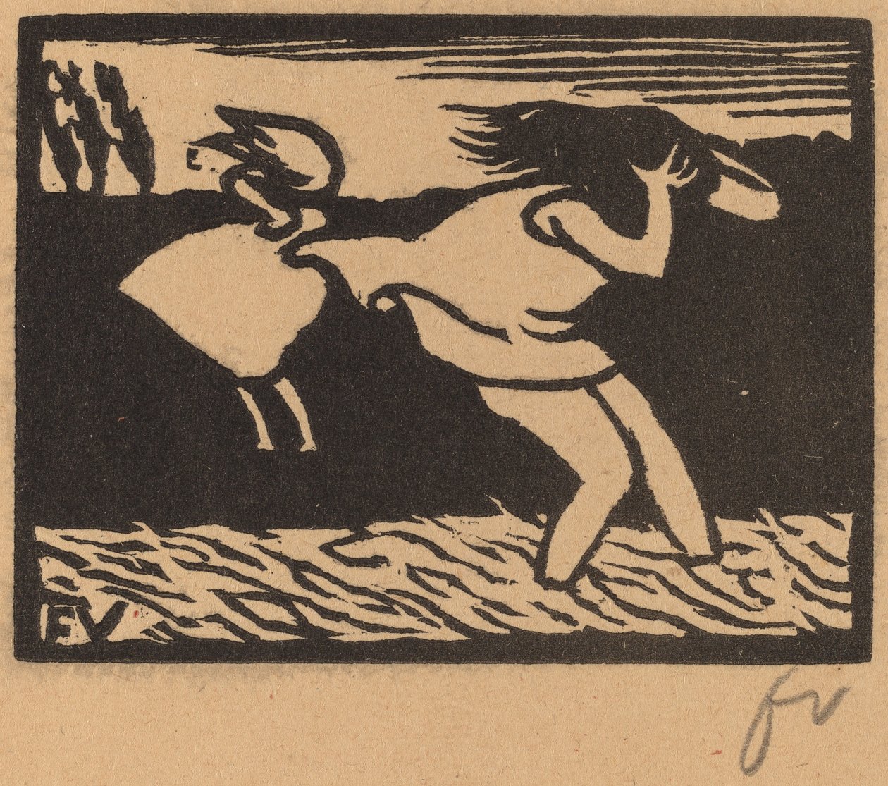 Badgäster fångade i en storm av Félix Vallotton