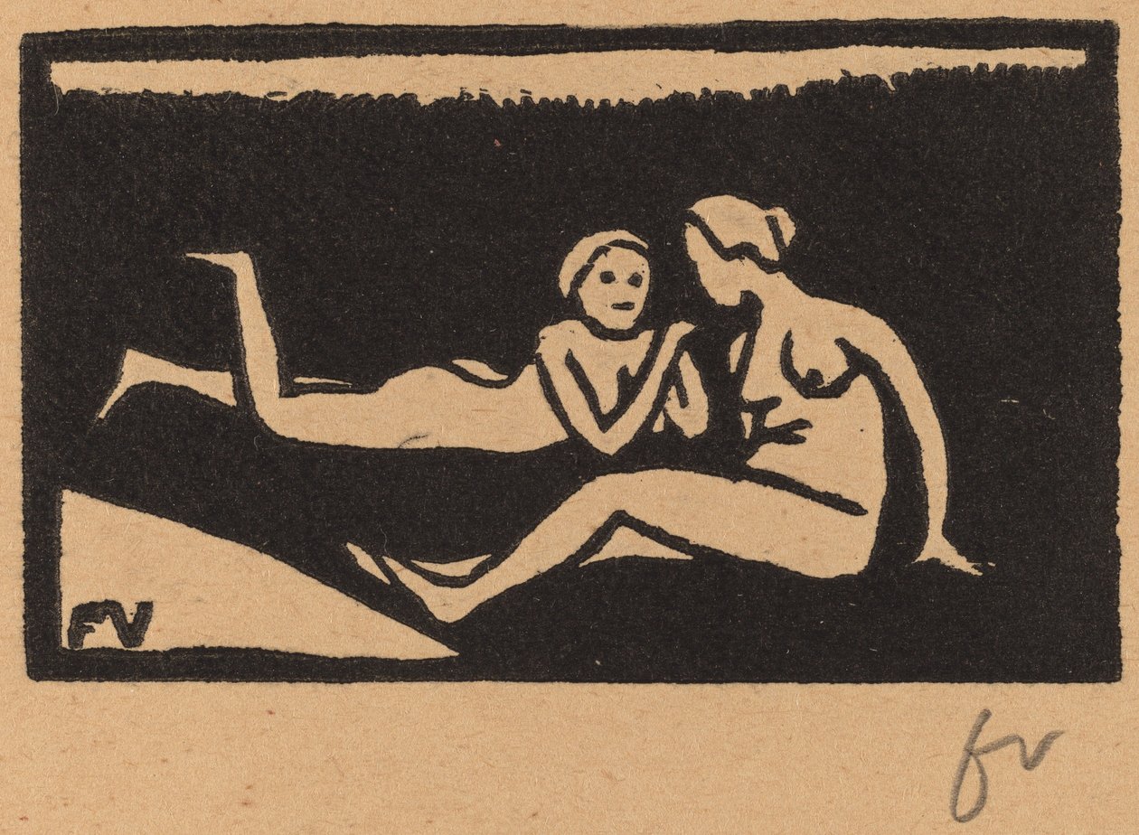Badande på gräset av Félix Vallotton