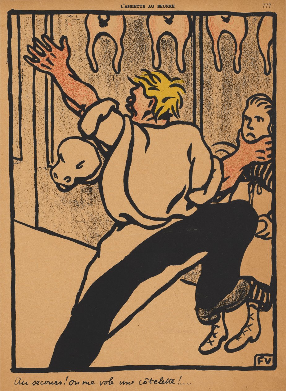 Crimes and Punishments XX, 777: Hjälp! Min kotlett blir stulen! av Félix Vallotton
