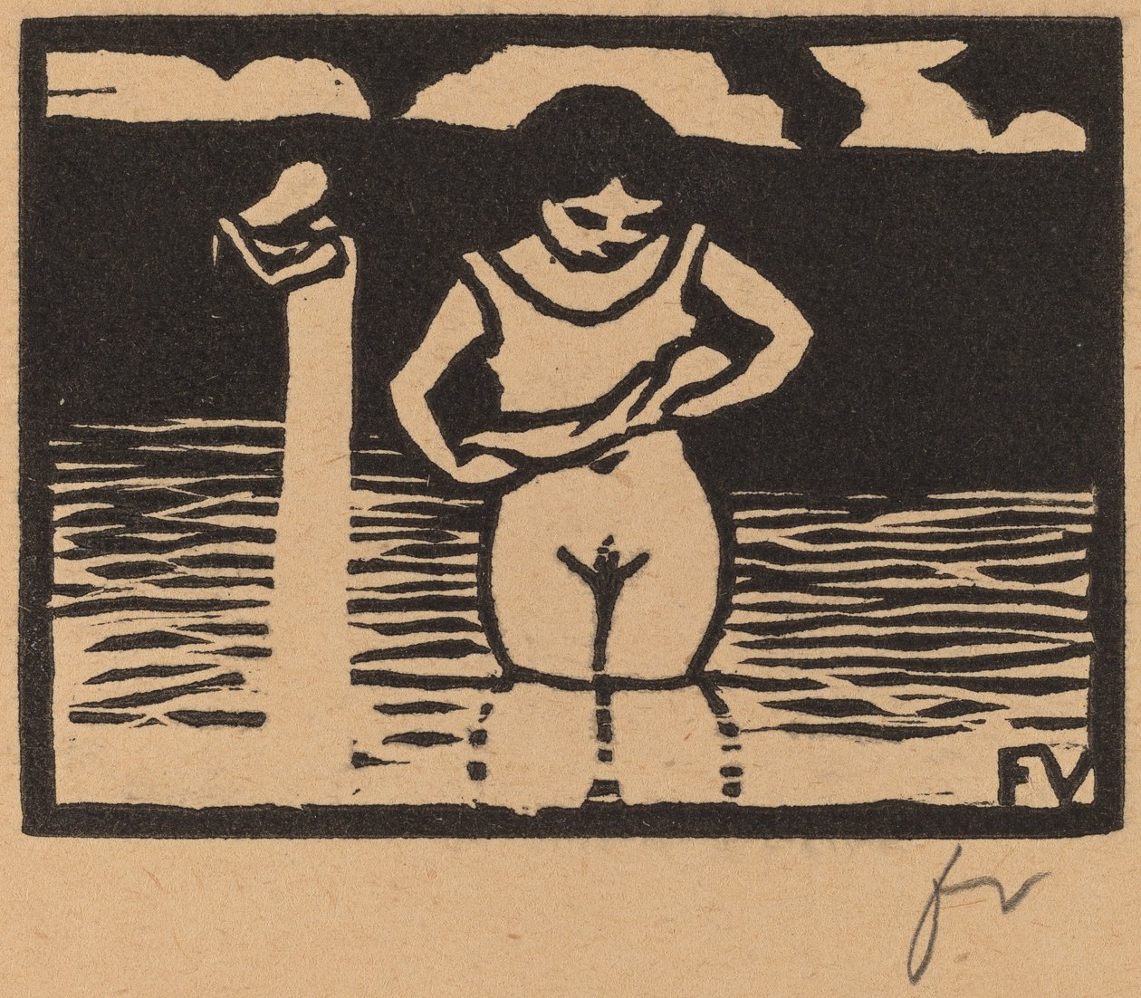 Flicka lyfter skjortan Tjej tar av sig skjortan, 1893. av Félix Vallotton