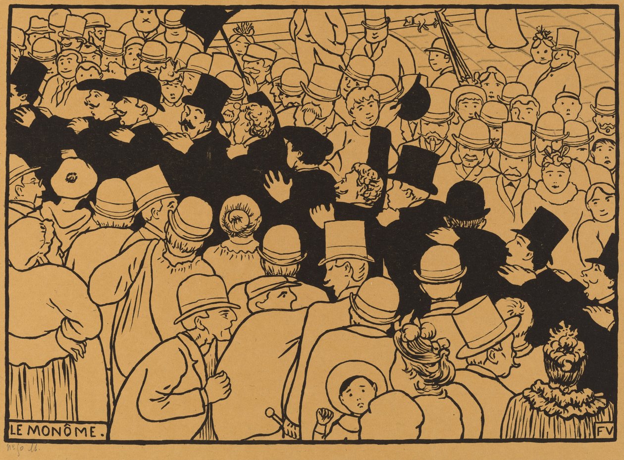 Le Monôme (Paradering genom gatorna i en fil) av Félix Vallotton