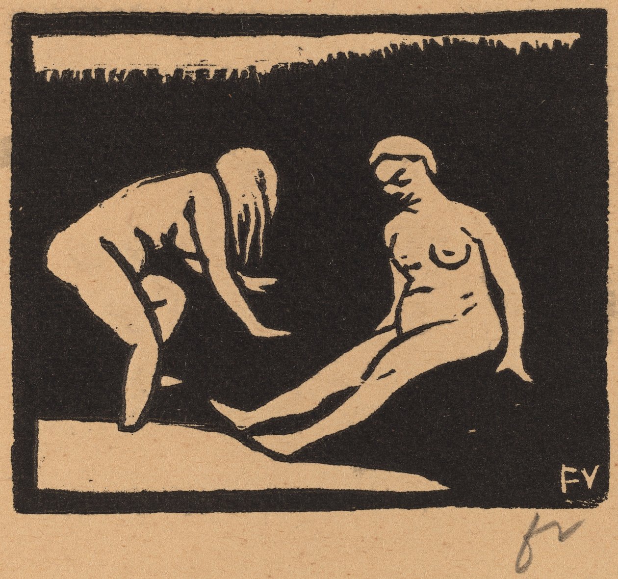Lämnar vattnet (La sortie du bain) av Félix Vallotton