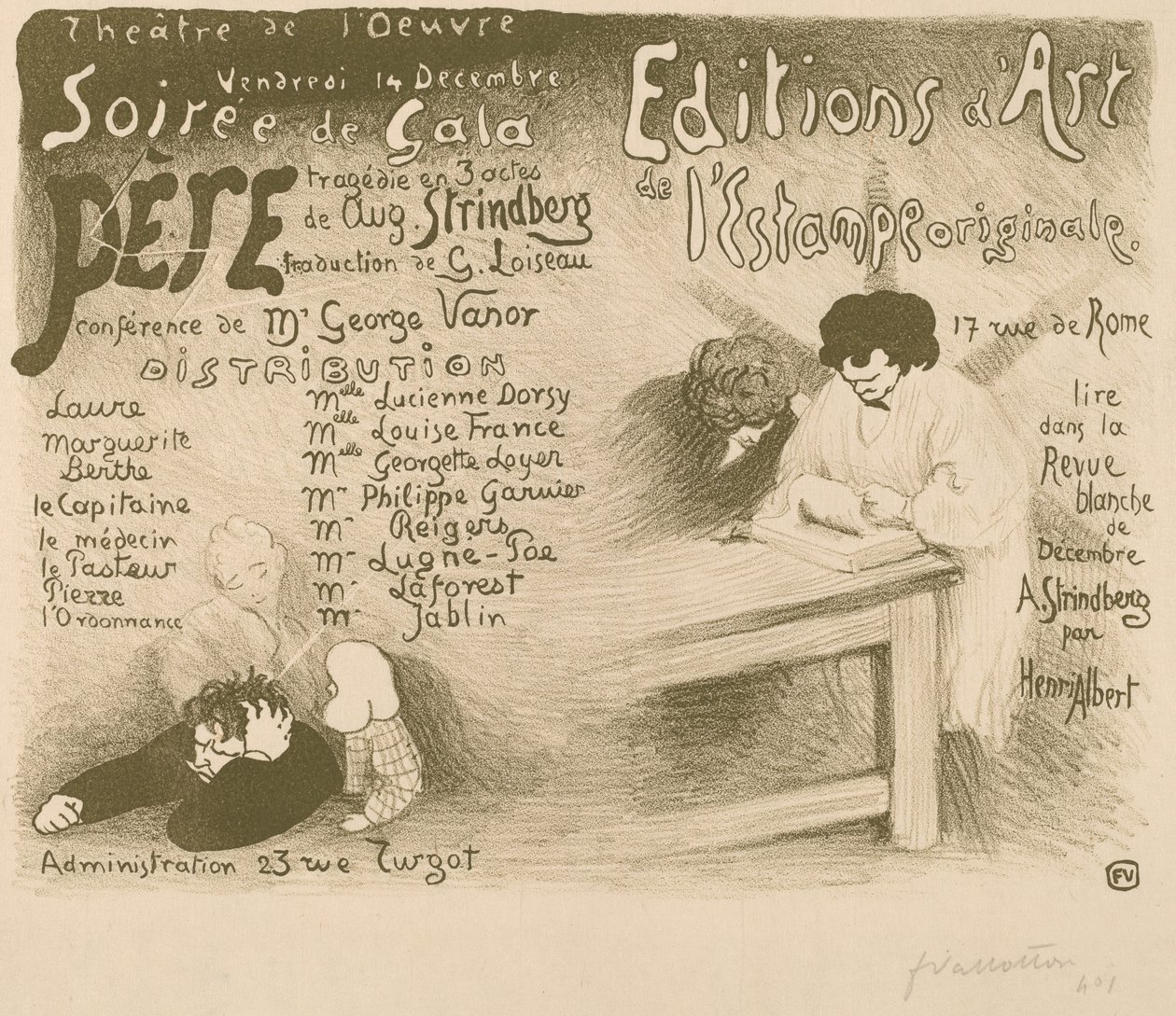 Far: tragedi i 3 akter av aug. Strindberg, 1894. av Félix Vallotton