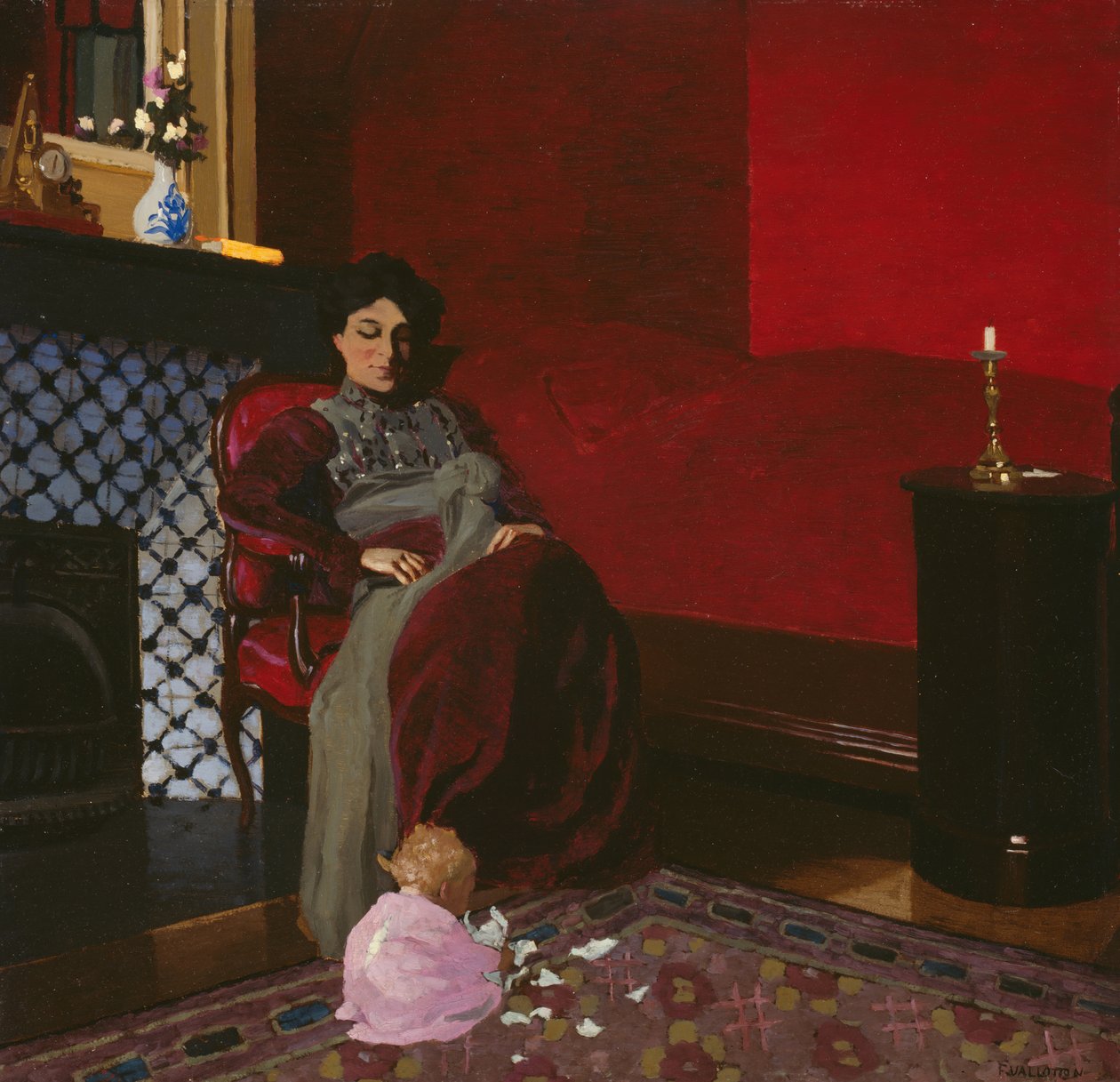 Röda rummet, Etretat, 1899. av Félix Vallotton