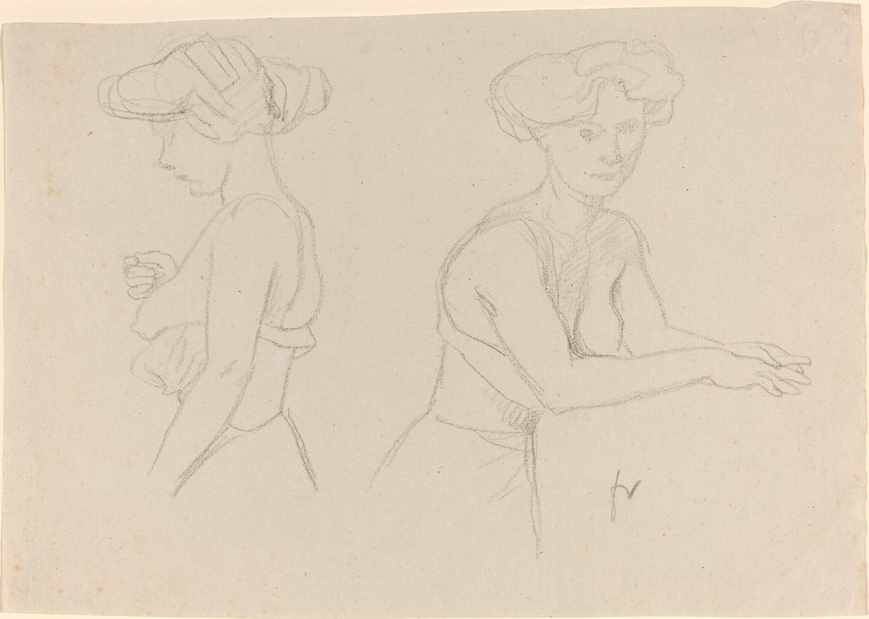 Två studier av en kvinna som klär sig, 1890-talet. av Félix Vallotton