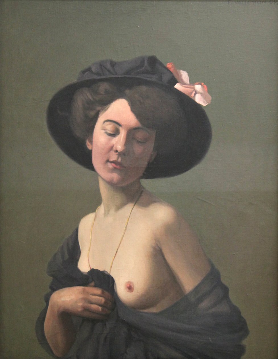 "Ung kvinna i en svart hatt", 1908 av Félix Vallotton