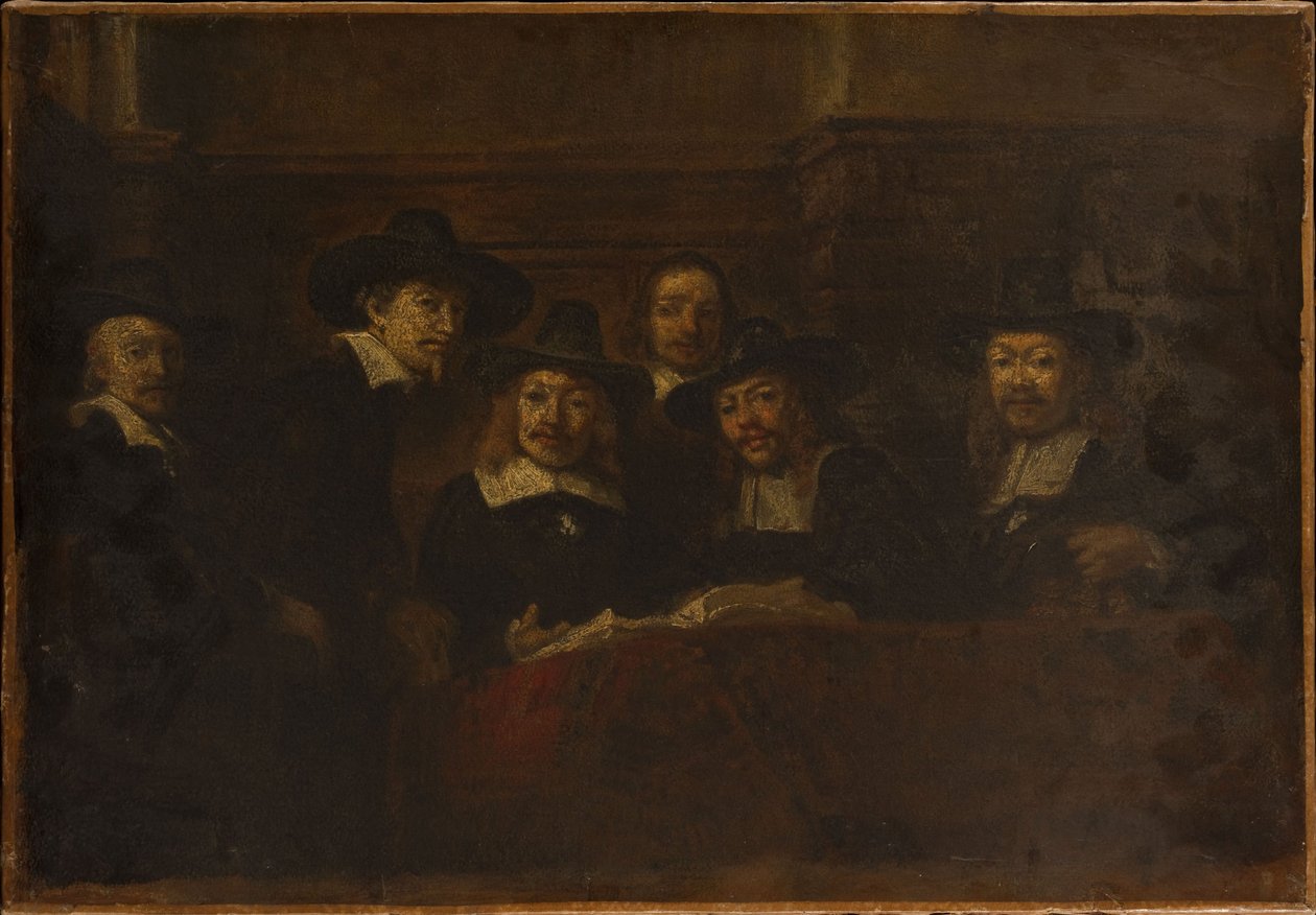 Les syndics des drapiers, kopia efter Rembrandt, ca 1853 (olja på duk) av Félix Ziem