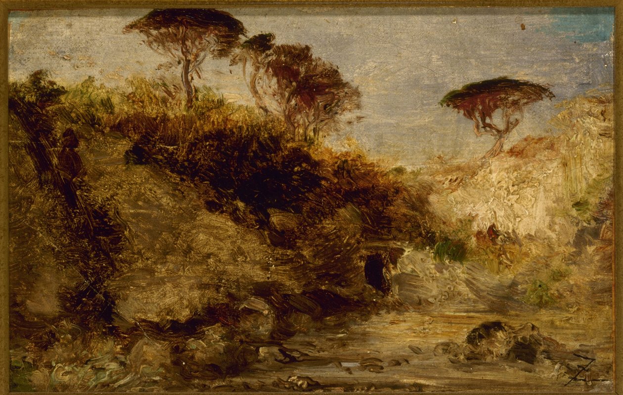 Neapel, paraplytallar, mellan 1850 och 1862 (olja på papper på duk) av Félix Ziem