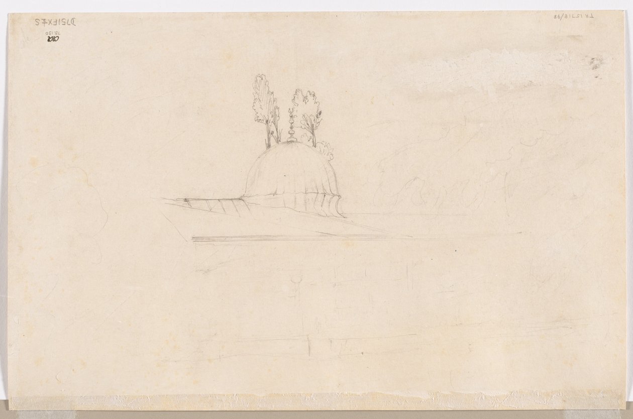 Skiss för paviljong nära en moské, 1800-tal. av Félix Ziem