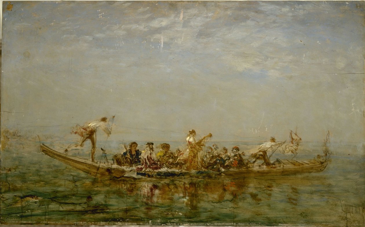The caïque, mellan 1880 och 1890 (olja på trä) av Félix Ziem
