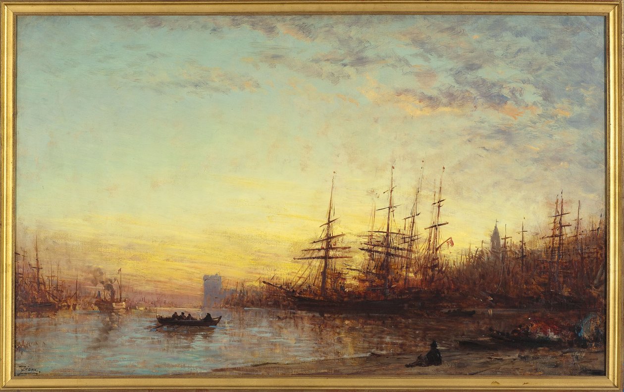 Marseilles hamn i solnedgången, mellan 1890 och 1895 (olja på duk) av Félix Ziem