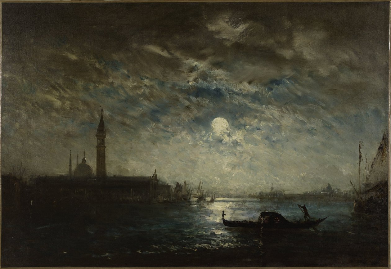 Venedig och Campanile i månskenet, mellan 1870 och 1890 (olja på duk) av Félix Ziem