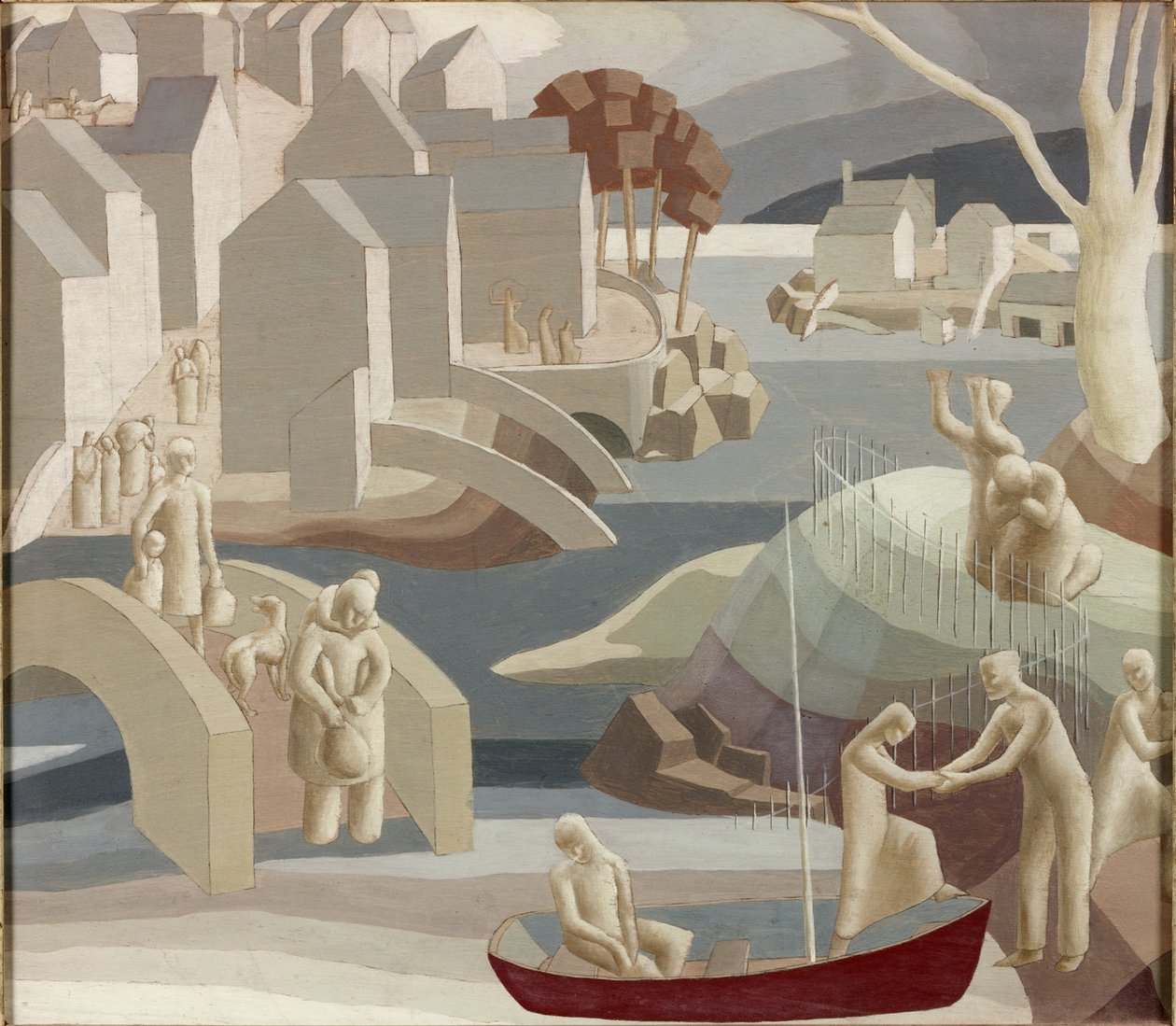 Översvämningen, ca 1941 (olja och blyerts på panel) av Flora A. P. Glover