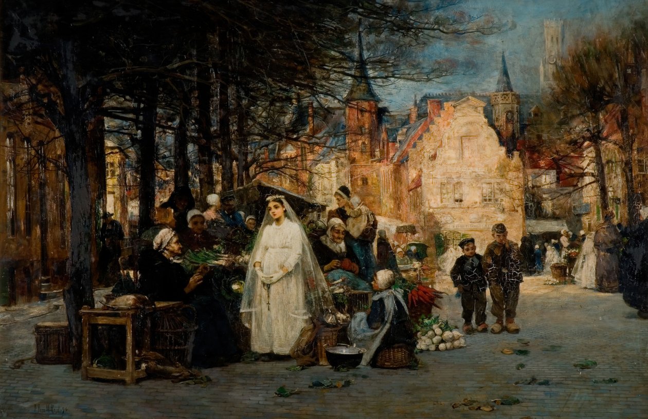 Den första nattvarden, 1894. av Flora Macdonald Reid