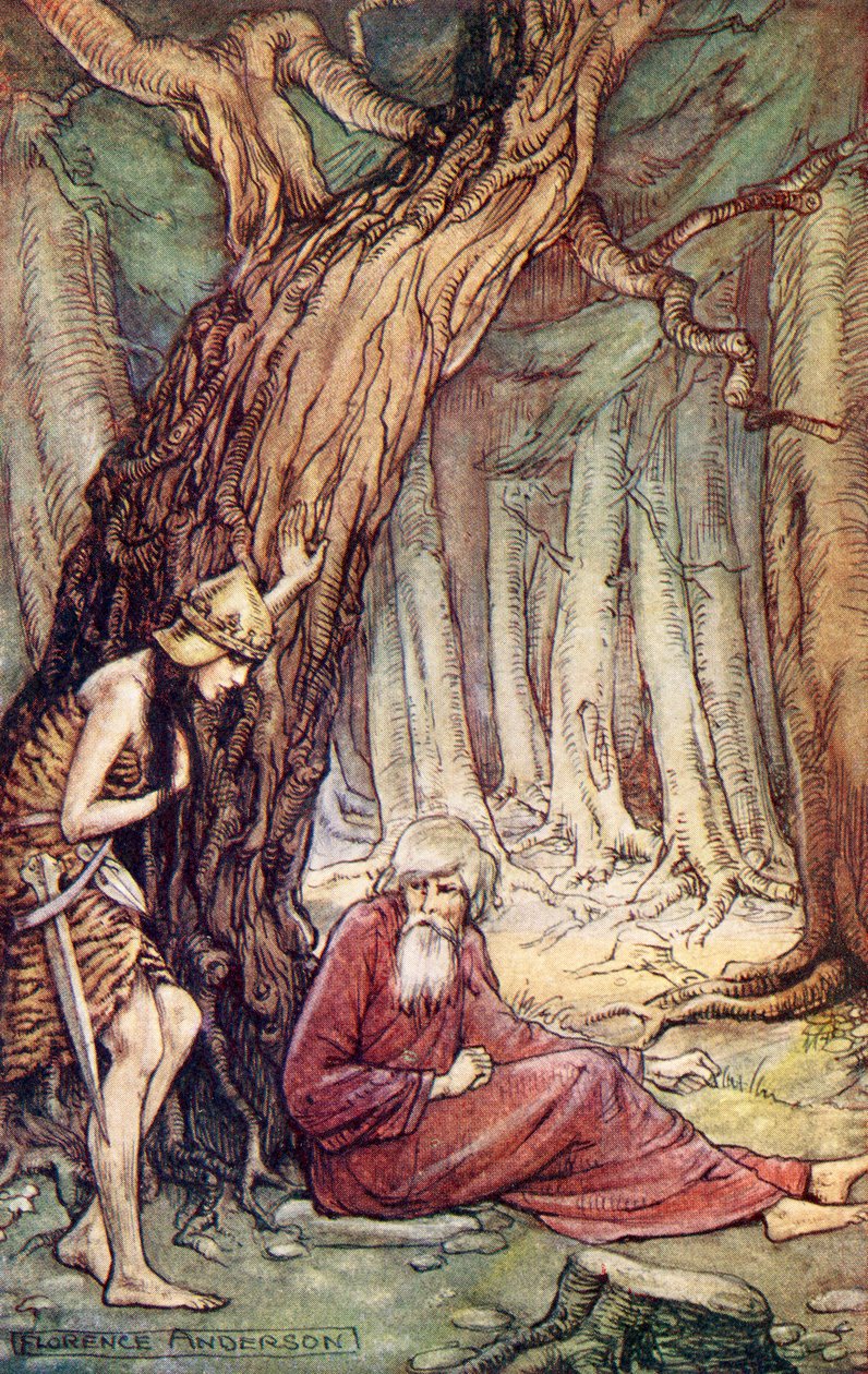 Boadicea and the Druid, från dikten Boadicea av William Cowper, från Reading from Historical Romances, publicerad 1914 av Florence Anderson
