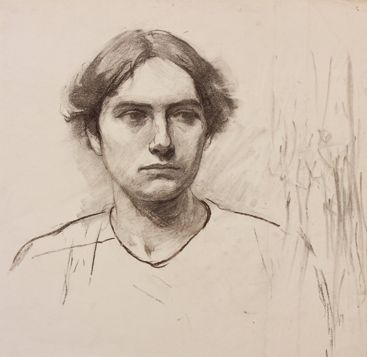 Chef för en konstskola modell, ca 1900 (kol på papper) av Florence Eleanor Shepard