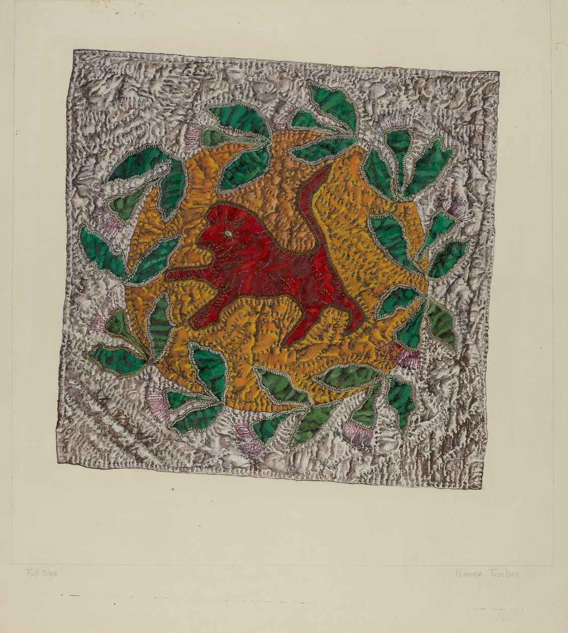 Quiltblock "Red Lion" av Florence Truelson