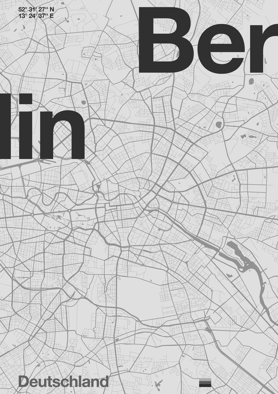 Berlin Minimal karta av Florent Bodart