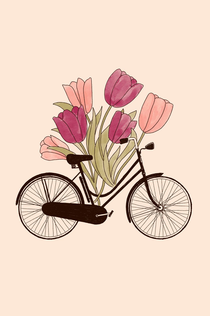 Cykel och blomma: Amsterdam, 2022 (digitalt) av Florent Bodart