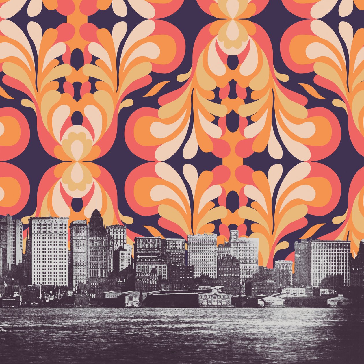 Färgglad himmel ovanför New York av Florent Bodart