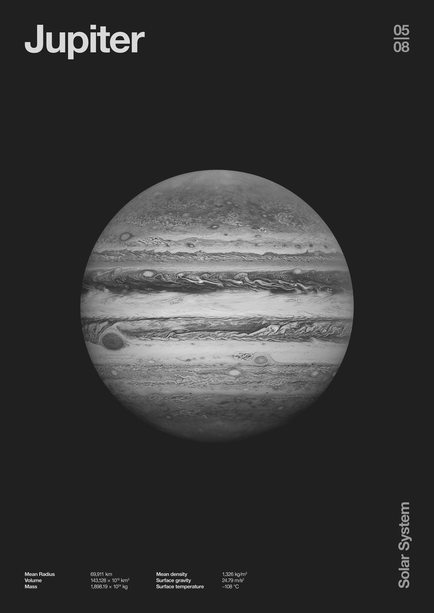 Jupiter: Minimal Planets Datas, 2023 (digital) av Florent Bodart