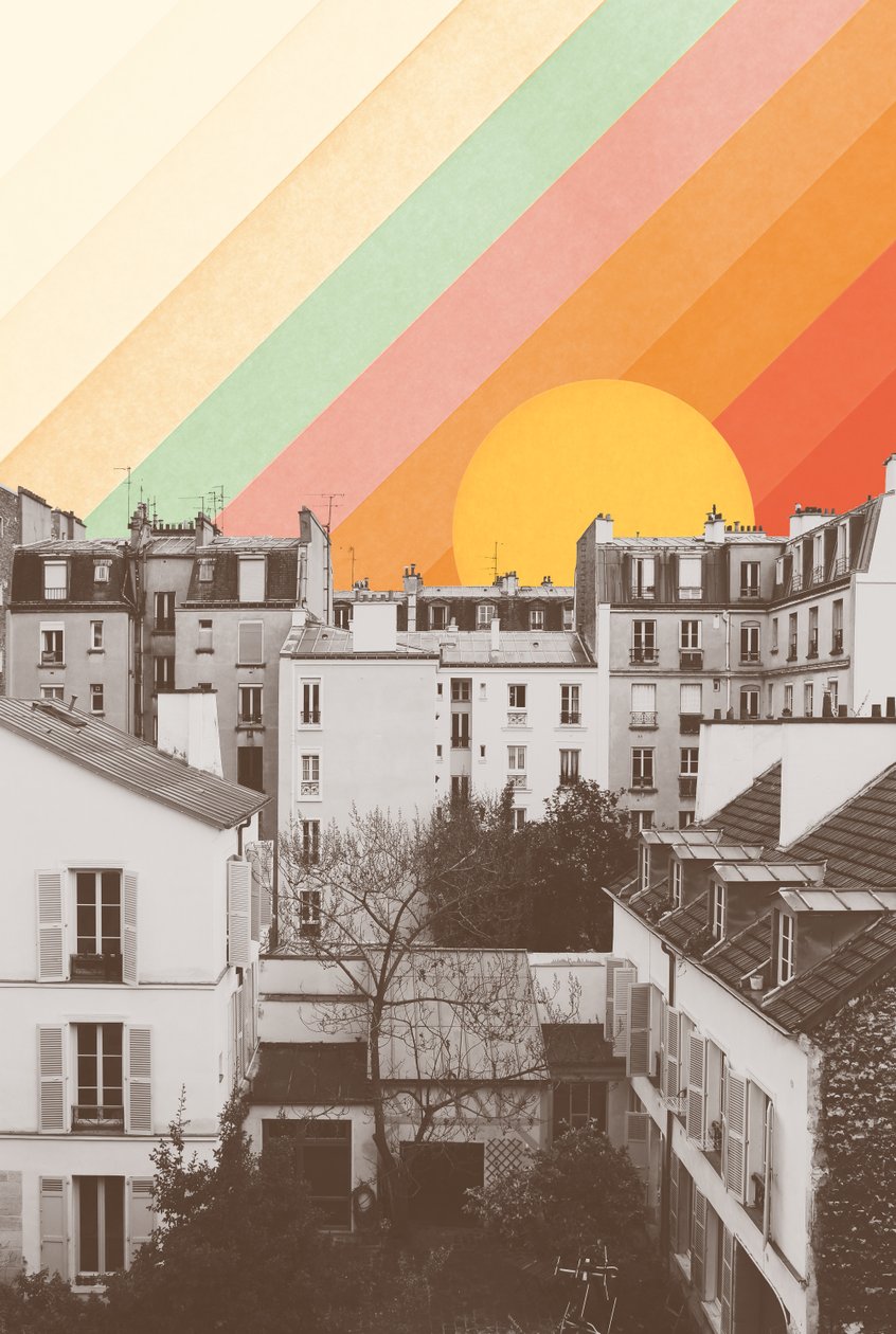 Rainbow Sky Above Paris, 2020 (fotografi, digitalt) av Florent Bodart