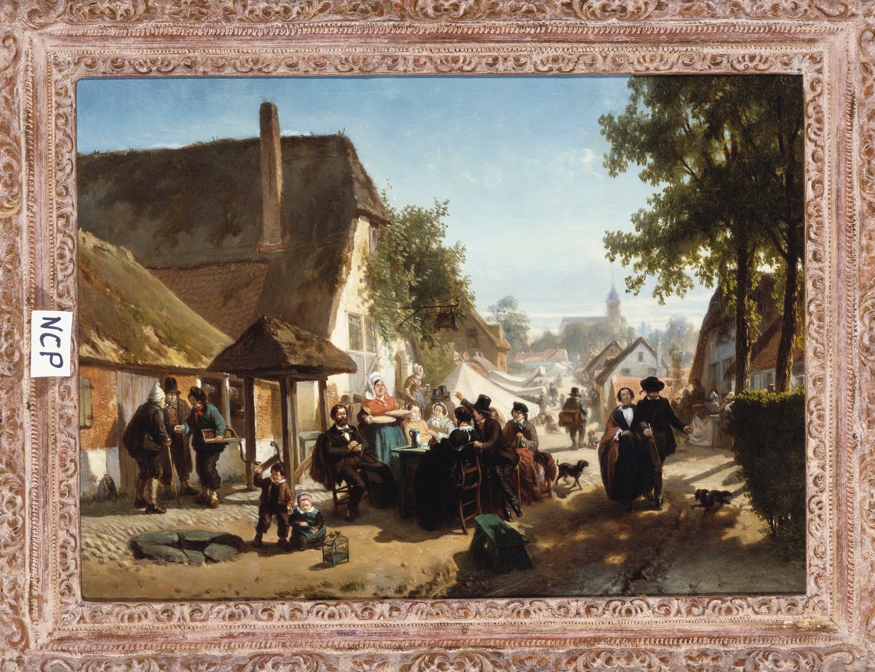 Lunch på värdshuset, 1886 av Florent Nicolas Crabeels