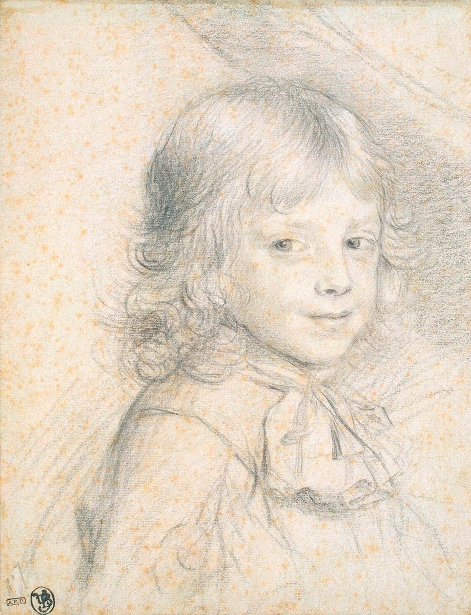 Porträtt av Filip av Savojen som ett barn, 1660-1670-talen. av Florent de La Mare Richart
