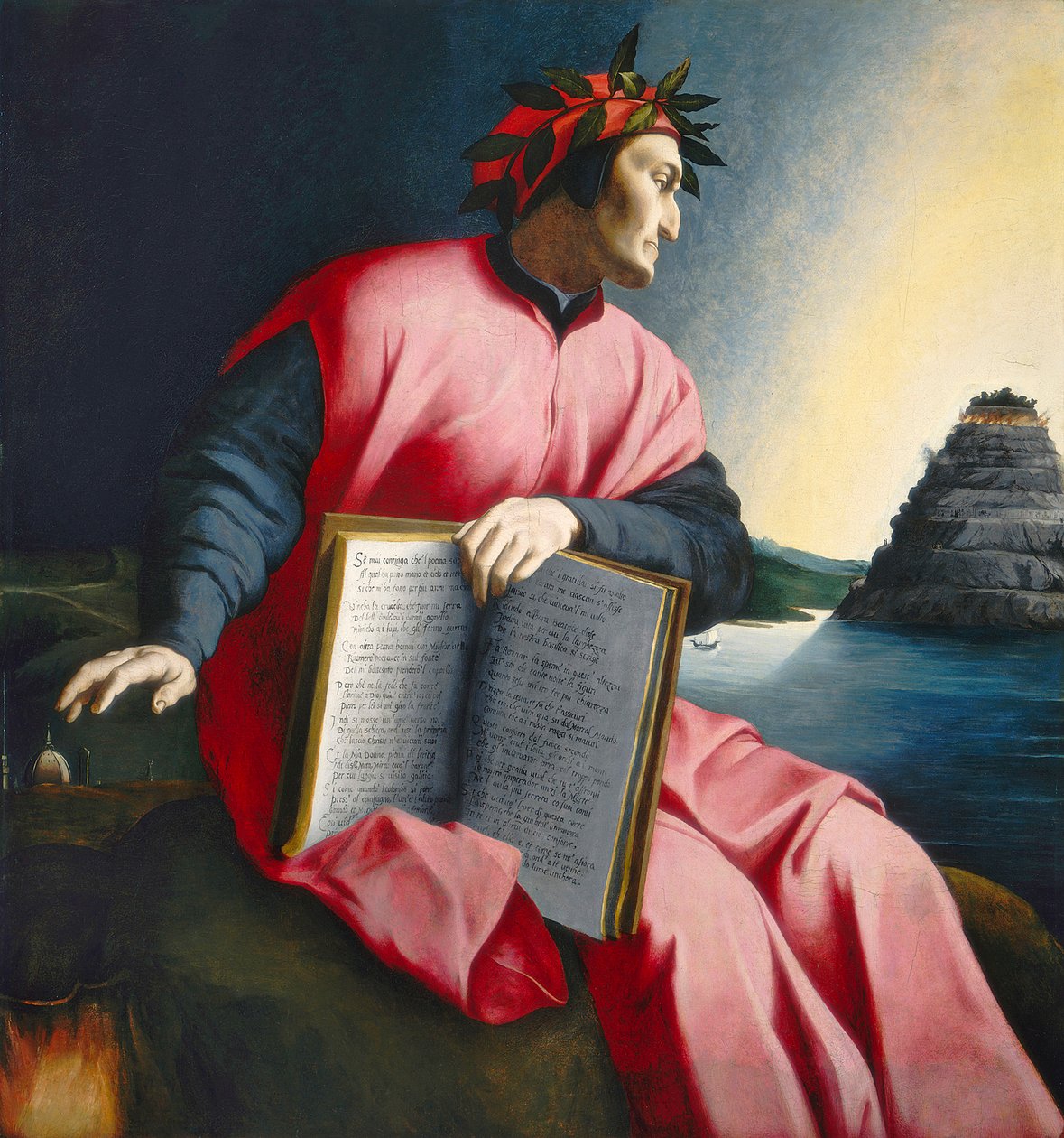 Allegoriskt porträtt av Dante, sent 1500-tal av Florentine School