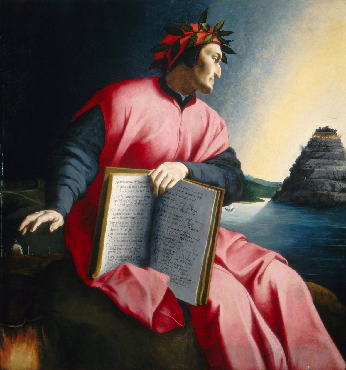 Allegoriskt porträtt av Dante av Florentine 16th Century