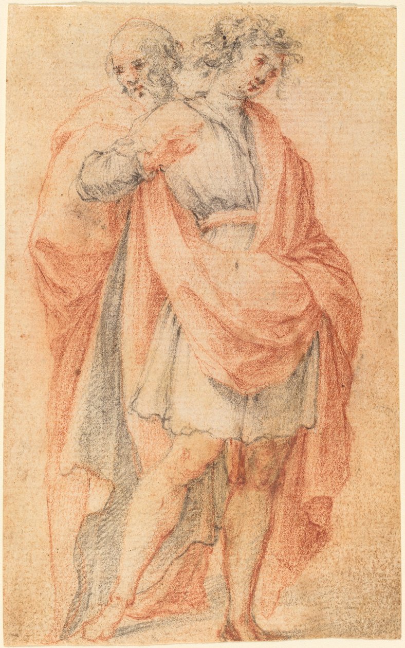 Två mansfigurer: En ungdom och en gammal man av Florentine 17th Century