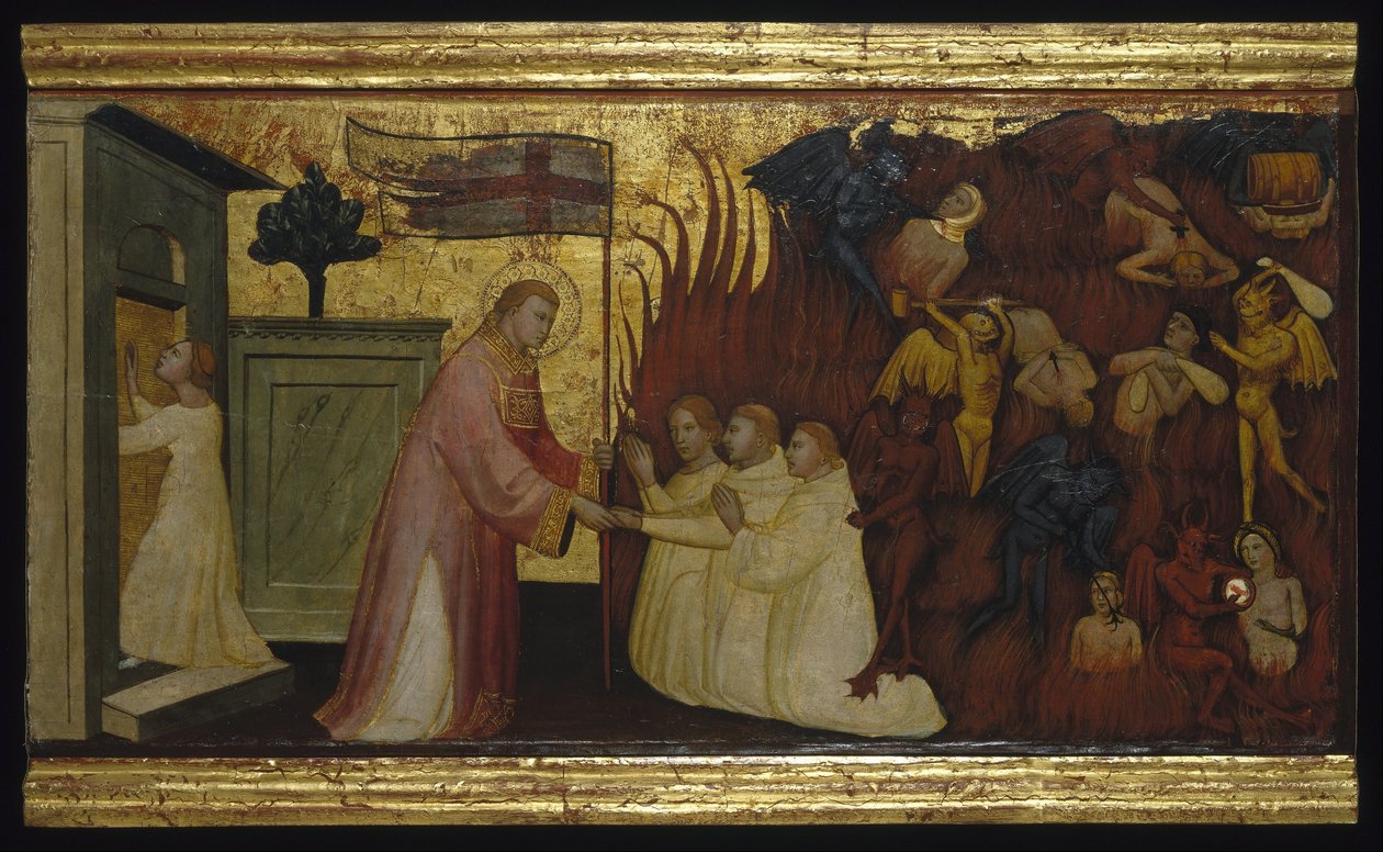 Saint Lawrence befriar själar från skärselden av Florentine Lorenzo di Niccolò Italian